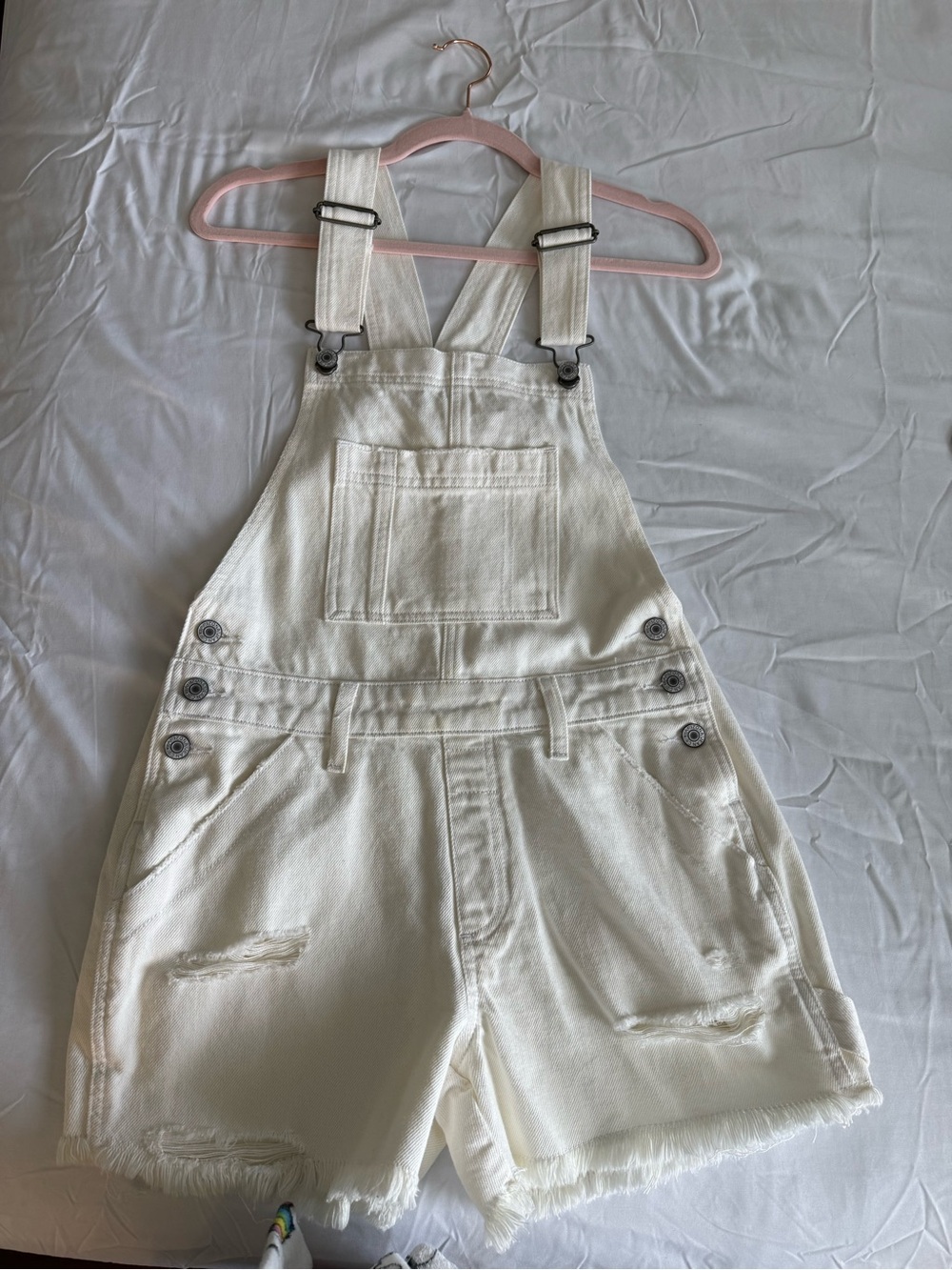 Arizona Jean Company White Denim Short Overalls